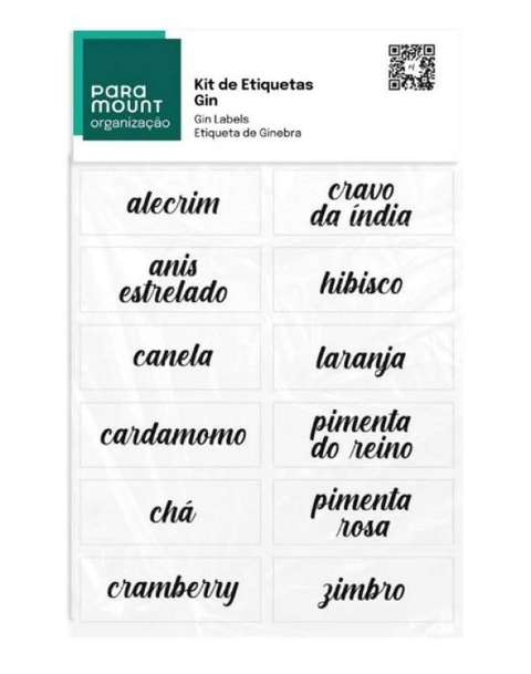 Kit Etiquetas Gin Com 12 Un.