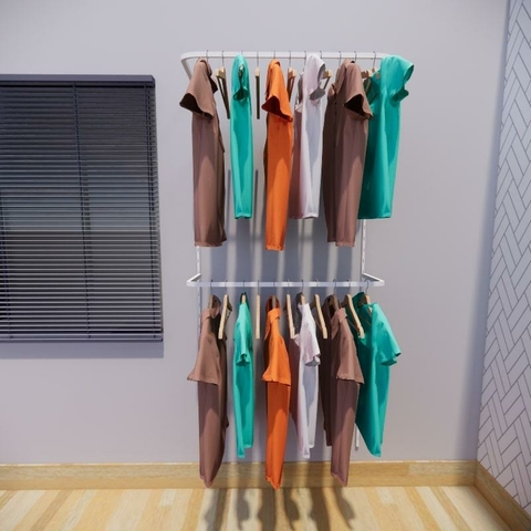Kit Closet Aramado 0,90 x 2,00 mt 2 Cabideiros Branco