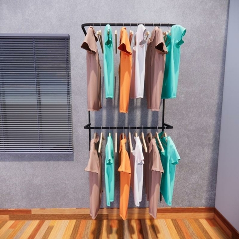 Kit Closet Aramado 0,90 x 2,00 mt 2 Cabideiros Preto