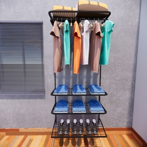 Kit Closet Aramado 0,90 x 2,0 mt 3 Prateleiras Preto