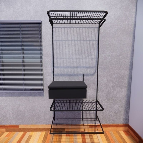 Kit Closet Aramado 0,90 x 2,0 mt 1 Gaveteito Preto