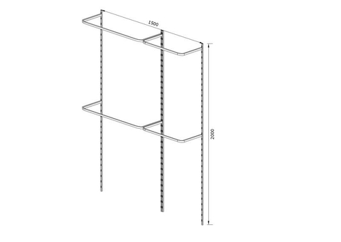 Kit Closet Aramado 1,50 x 2,00 mt 4 Cabideiros Branco