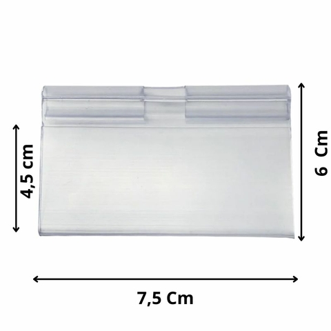 Porta Etiqueta para gancho 7.50 x 4,50cm- kit 20 Pçs