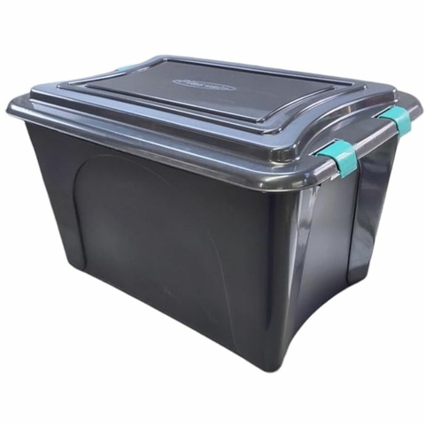 Caixa Organizadora Grande 50L Cinza - Plasvale