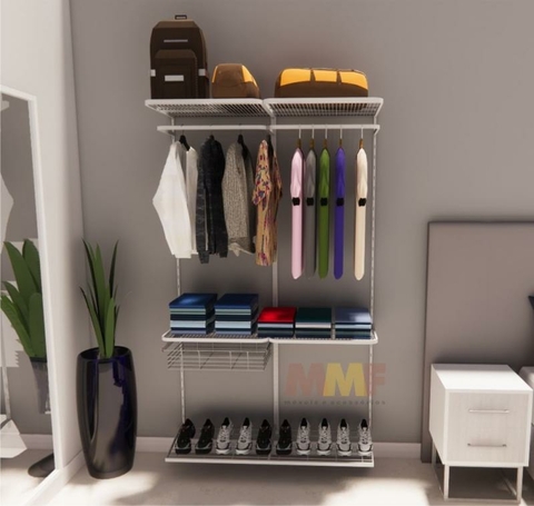 Kit Closet Aramado 1,20 x 2,00 mt Básico Branco