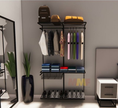 Kit Closet Aramado 1,20 x 2,00 mt Básico Preto