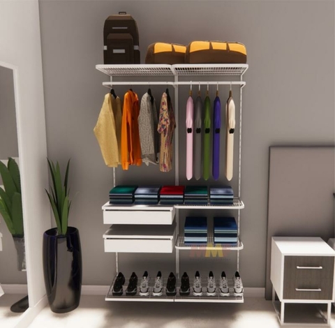 Kit Closet Aramado 1,20 x 2,00 mt Intermediário Branco