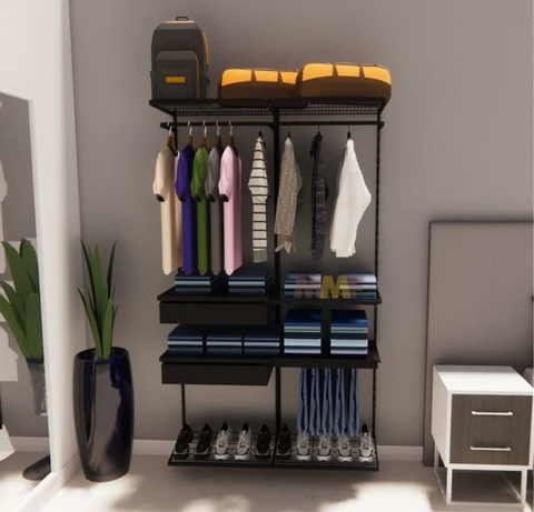 Kit Closet Aramado 1,20 x 2,00 mt Avançado (60X40) preto
