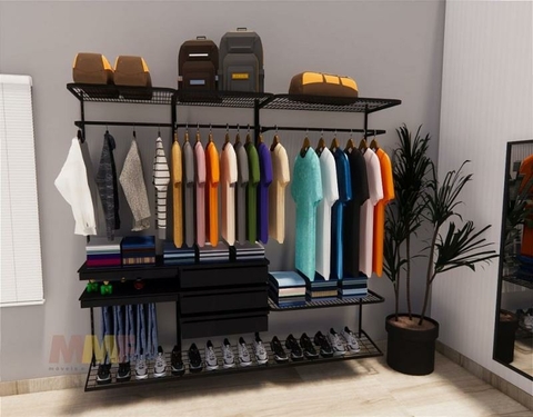 Kit Closet Aramado 2,10 x 2,00 mt Avançado Preto