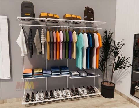 Kit Closet Aramado 2,10 x 2,00 mt Básico Branco