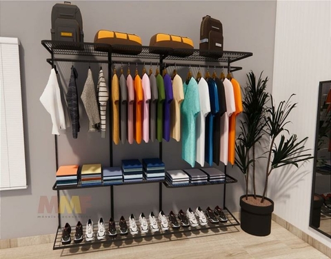 Kit Closet Aramado 2,10 x 2,00 mt Básico Preto