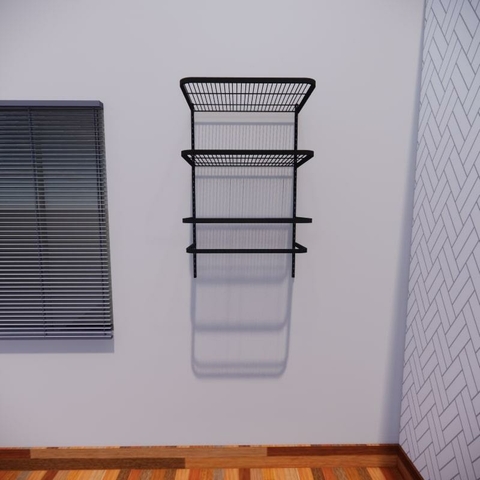 Kit Closet Aramado 0,60 x 1,00 mt Cabideiro/Prateleiras Preto