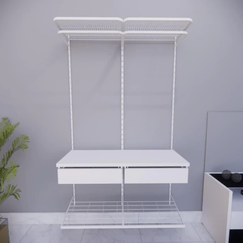 Kit Closet Aramado 1,20 x 2,00 mt Cab/Gav/Prat Branco