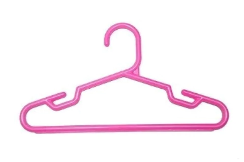 Cabide Plástico Infantil Cavado Rosa