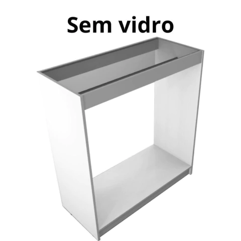Balcão Reto Cabideiro SEM Vidro -100x110x45cm