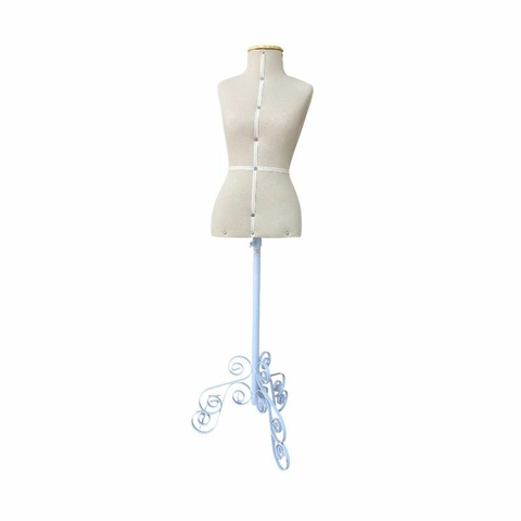 Manequim Costura com Pedestal Vintage Branco