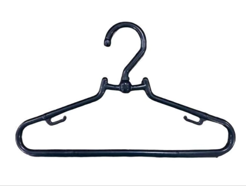 Cabide Plástico Infantil Giratório Preto