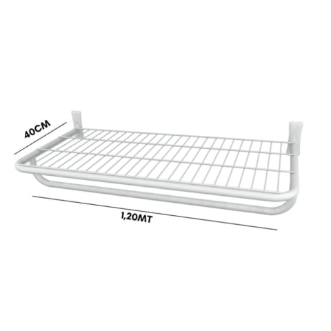 Arara Prateleira De Parede Com Pingente 120 x 40 cm