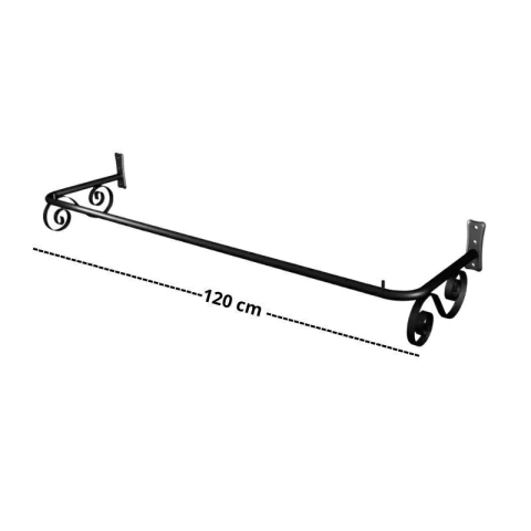 Arara Fixa de Parede Tubo Redondo Vintage 120 cm