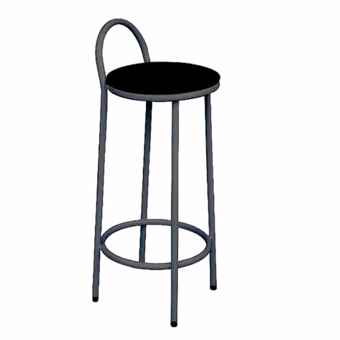 Banqueta Alta, Encosto Baixo (estofado preto)