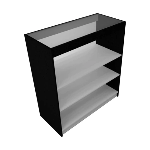 Balcão Reto Prateleira Com Vidro, 100 x110x45cm