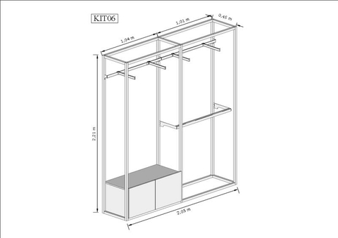 Estante Industrial Cremalheira 2,05 Kit 06 Branco