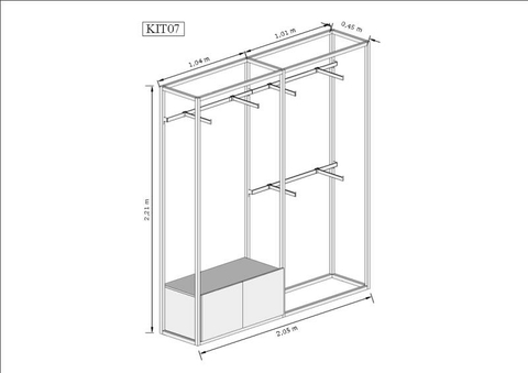 Estante Industrial Cremalheira 2,05 Kit 07 Branco