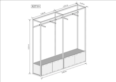 Estante Industrial Cremalheira 2,45m Kit 10 Branco