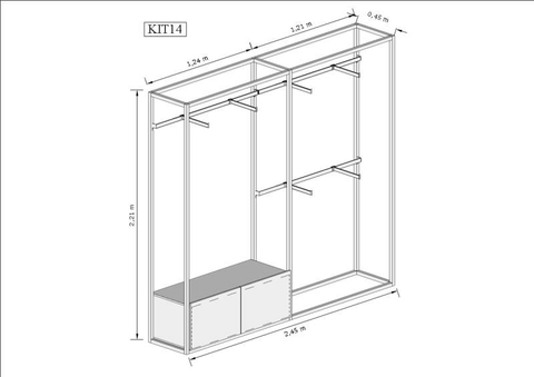 Estante Industrial Cremalheira 2,45m Kit 14 Branco