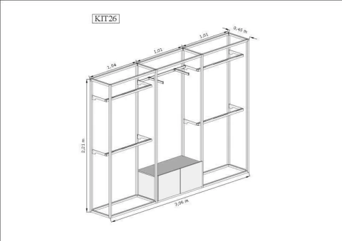Estante Industrial Cremalheira 3,06m Kit 26 Branco