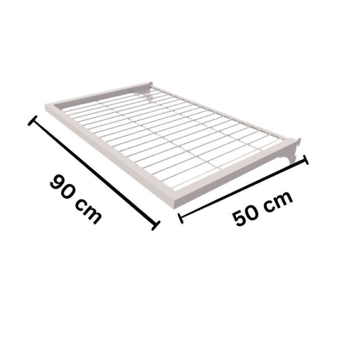 Kit Prateleira Aramada Closet 90x50 cm Branco Tubo 20x20 (4 Unidades)