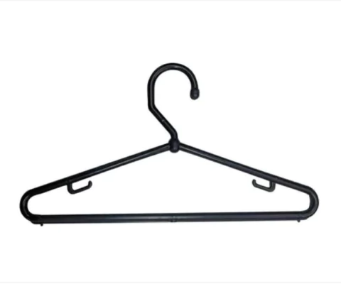 Cabide Plástico Fixo Grosso Bola Preto 40cm