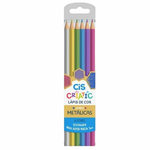 Lápis de Cor Metálicas 6 Unidades Criatic - Cis