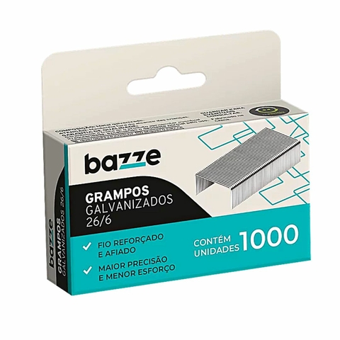 Grampo Galvanizado 26/6 1000 Unidades - Bazze