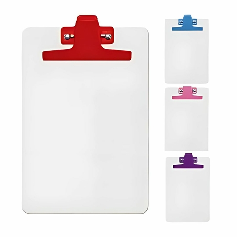 Prancheta MDF Branca A4 c/ Prendedor de Metal Color - Acrimet