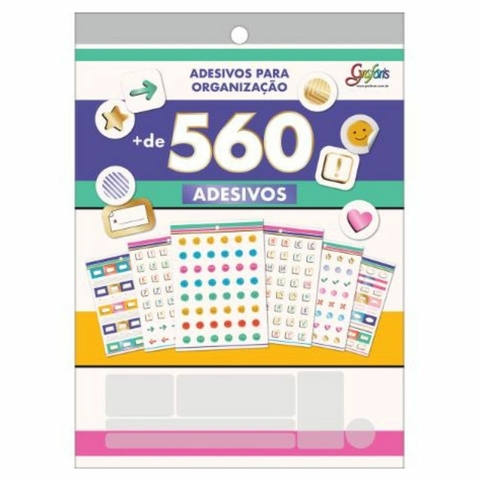 Bloco de Adesivos Decorados Metalizados para Organização - Grafon's