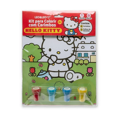 Kit para Colorir com Carimbos Hello Kitty - Leonora