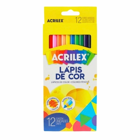 Lápis de Cor Estojo com 12 Cores - Acrilex