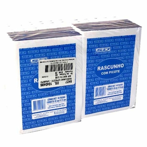 Rascunho com Picote Bloco 80 fls 80mm x 115mm 20 Unid - São Domingos