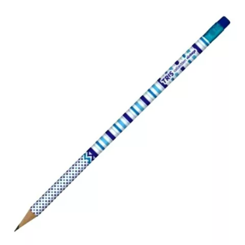 Lápis Preto Collection Vintage HB n°2 Rêtro com Borracha - Tris - Azul aço