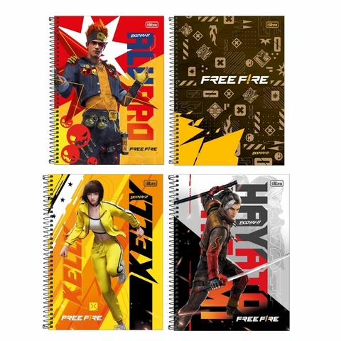 Caderno Espiral Capa Dura 1 Matéria Free Fire - Tilibra