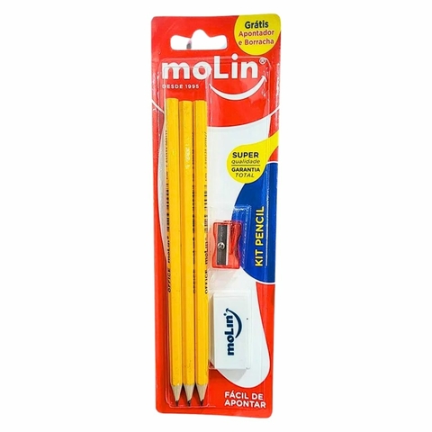 Kit Pencil Lápis Borracha Apontador - Molin