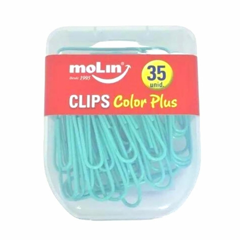 Clips Color Plus Azul 50mm Com 35 Unidades Molin