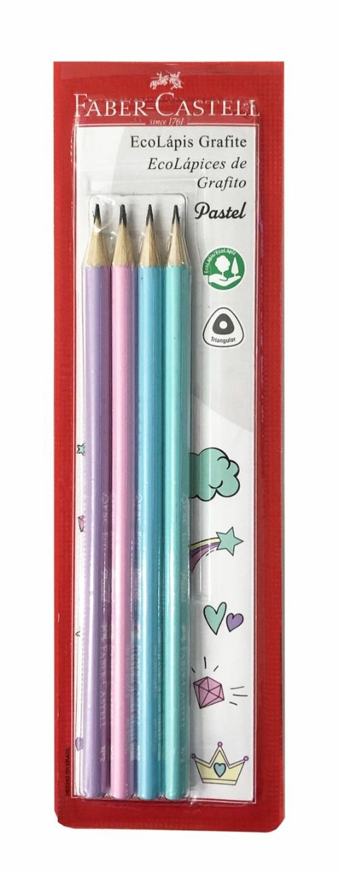 Lapis Preto Triangular Max Pastel 4 Unidades - Faber Castell - comprar online