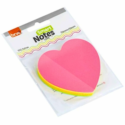 Bloco Smart Notes Love 70x70mm Coração Neon 100Fls - BRW