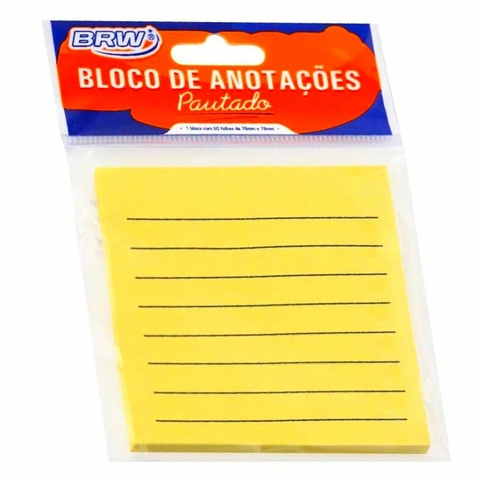 Bloco de Notas Post-It Pautado 76 X 78mm com 50 Fls - BRW