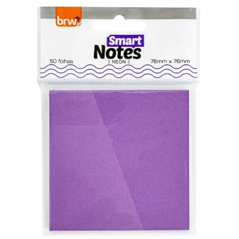 Bloco Smart Notes Neon 76x76mm 50fls Roxo - BRW