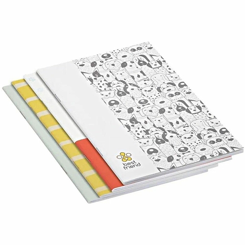 Caderno Grampeado Pautado Kit 4 Unidades c/ 40fls Cada - BRW