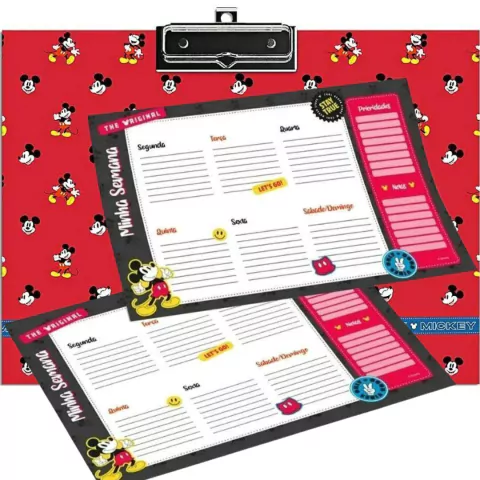 Prancheta Com Planner Semanal Mickey Mouse 12fls - Dac