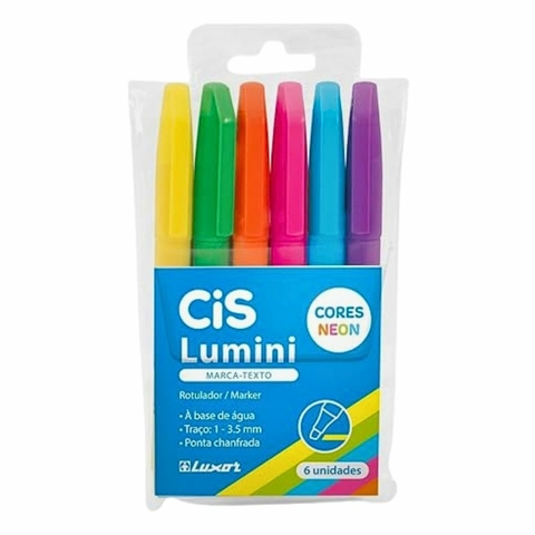 Marca Texto Lumini Neon com 6 Unidades - Cis